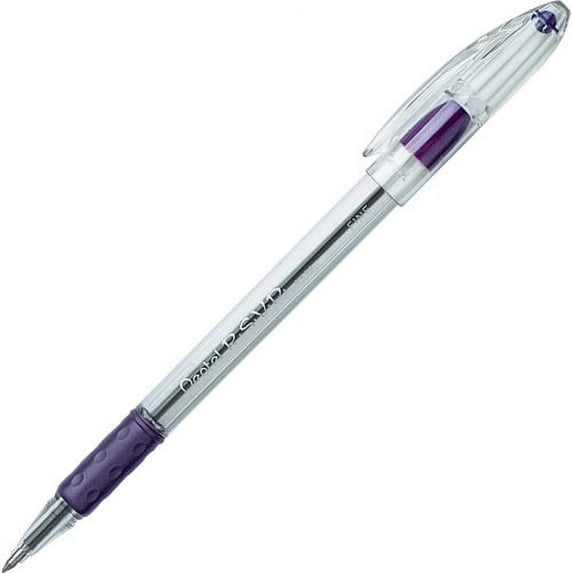 Pentel R.S.V.P. Ballpoint Stick Pens Fine Pen Point - 0.7 mm Pen Point Size - Refillable - Violet - Clear Barrel - 12 / Dozen