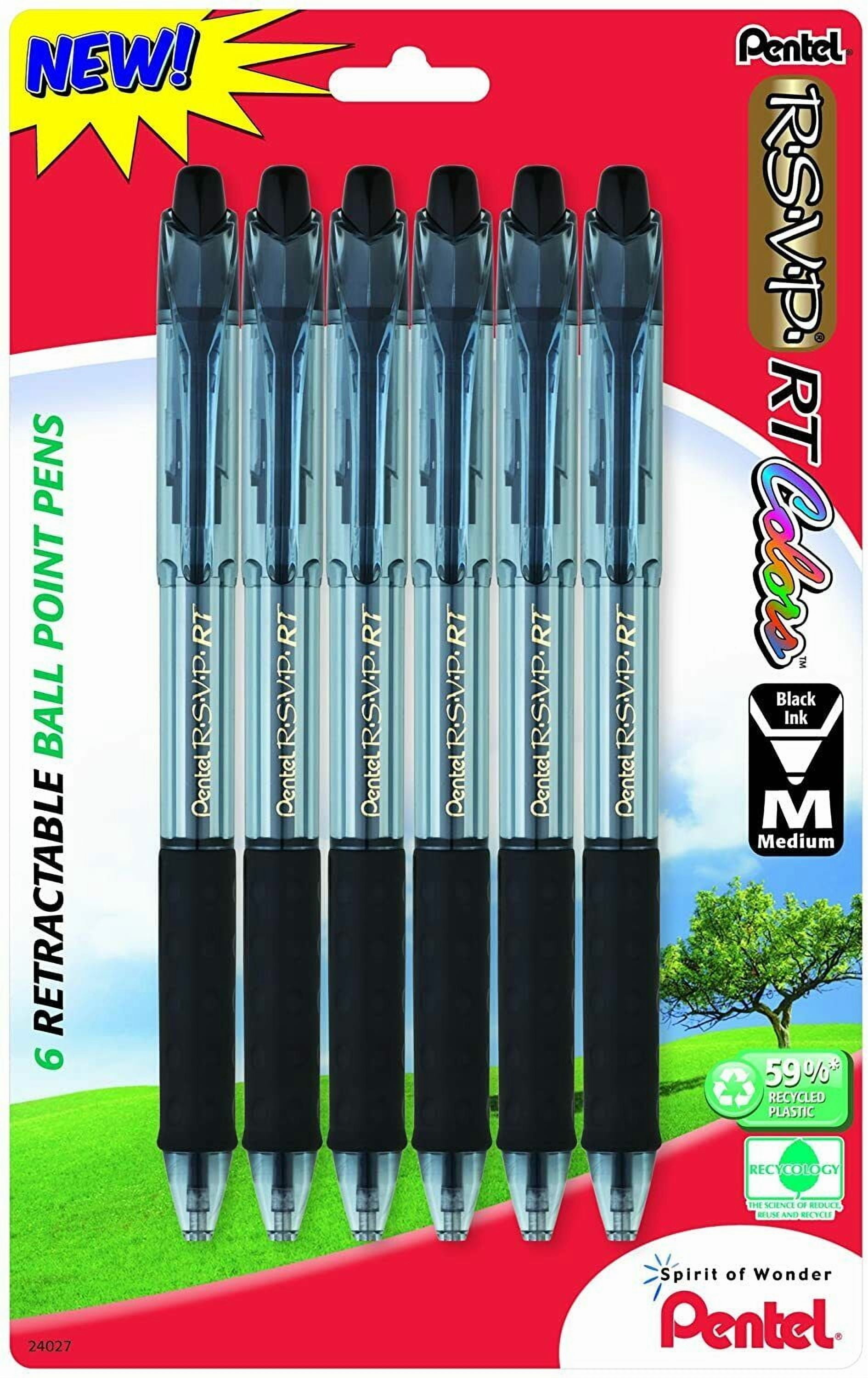 4-color Ballpoint Pens Pentel IZee 4-Color Ballpoint Pen 6-Pack - Black, Violet, Blue & Green Ink - Deep Violet Barrel - View #9