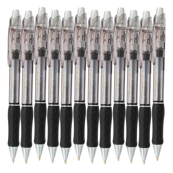 Pentel R.S.V.P. Super RT Retractable Ballpoint Pen, Black, Pack of 12