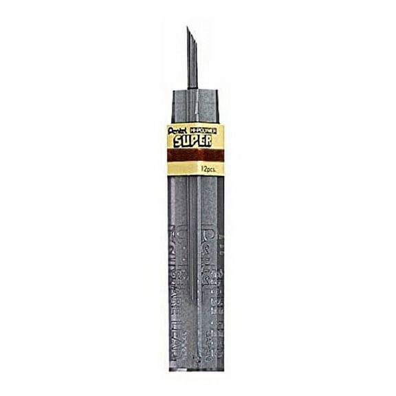 Pentel(R) Super Hi-Polymer(R) Leads, 0.7 mm, H, Medium, Black, Tube Of 12