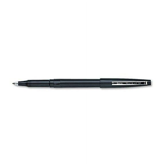 Pentel R100A Rolling Writer Stick Roller Ball Pen.8mm, Black Barrel/Ink, Dozen