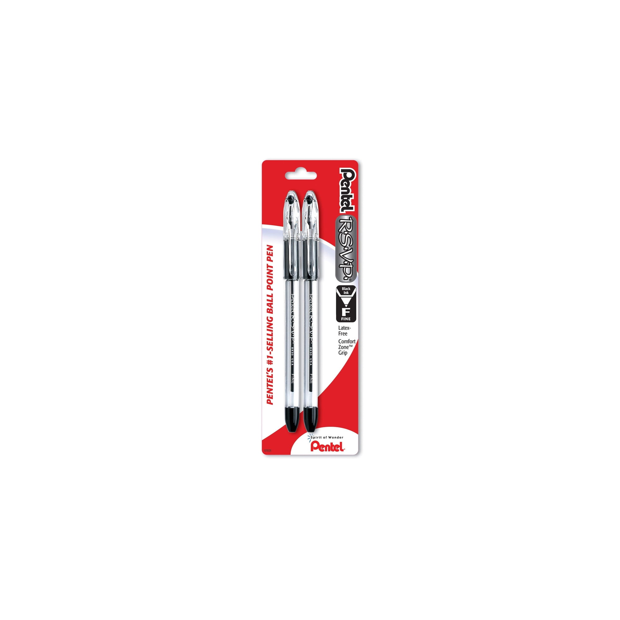 Pentel RSVP Ballpoint Pen  (0.7 Mm) Fine Line  Black  2 Pack (Pack of 48)