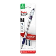 Pentel RSVP Fine Ballpoint Pes- 0.7mm, Blue Ink Pack of 2