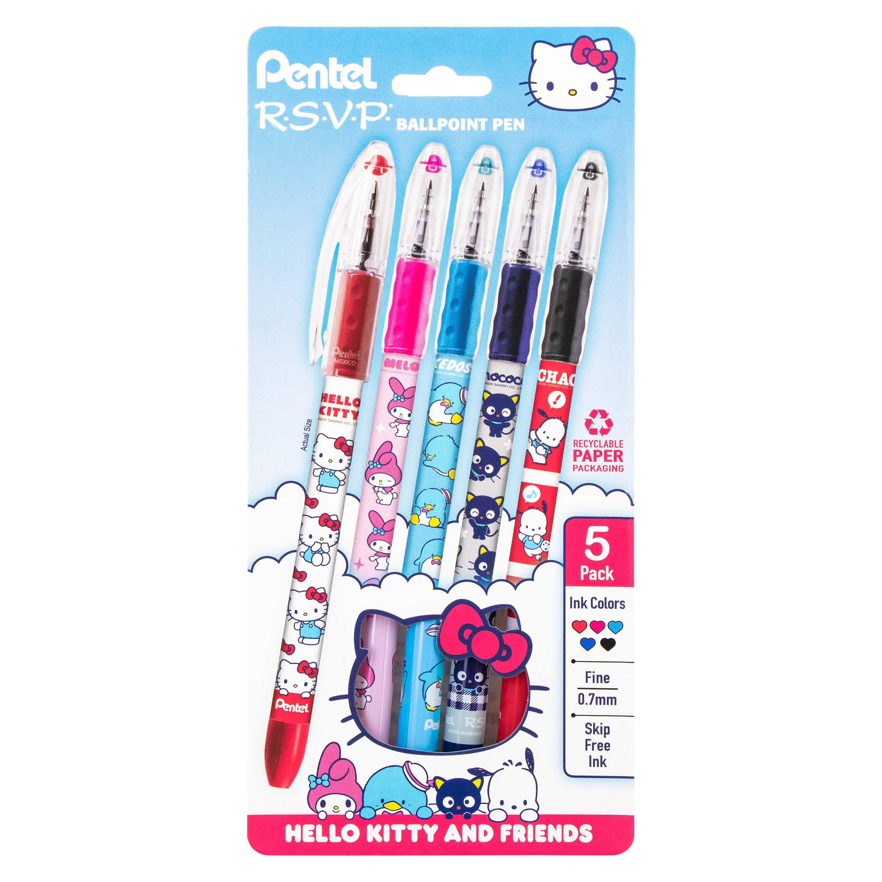 Hello Rache Ink Pentel RSVP Ballpoint Pen, Hello Kitty® and Friends, Limited Edition ...