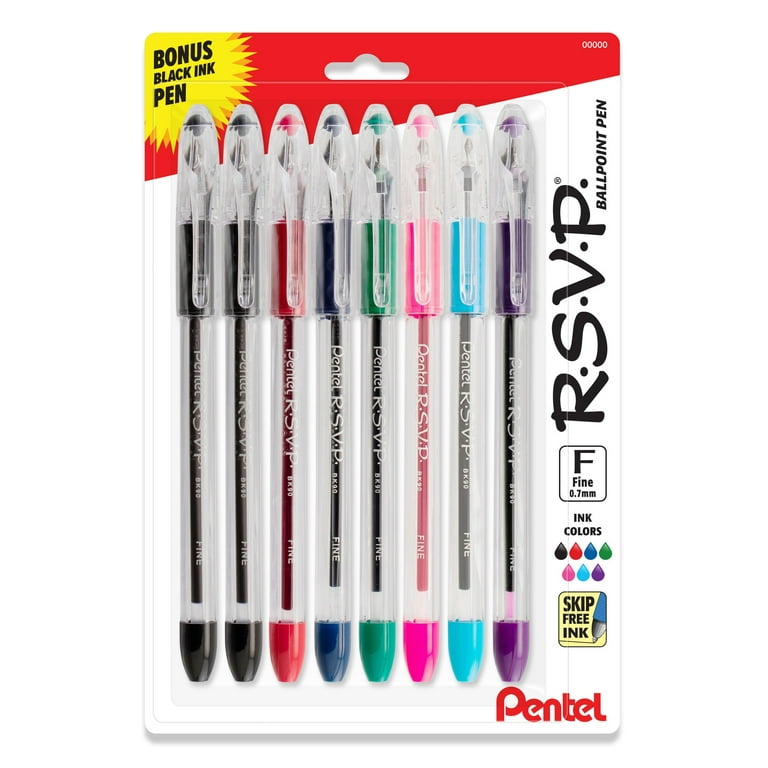 入荷now 安全 Pen, Ballpoint RSVP Pentel Fine Ink Assorted 0.7mm, Line ペン