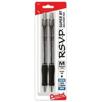 Pentel RSVP Super RT Ballpoint Pen, (1.0mm) Medium Line, Black Ink, 2-Pk - BX480BP2A