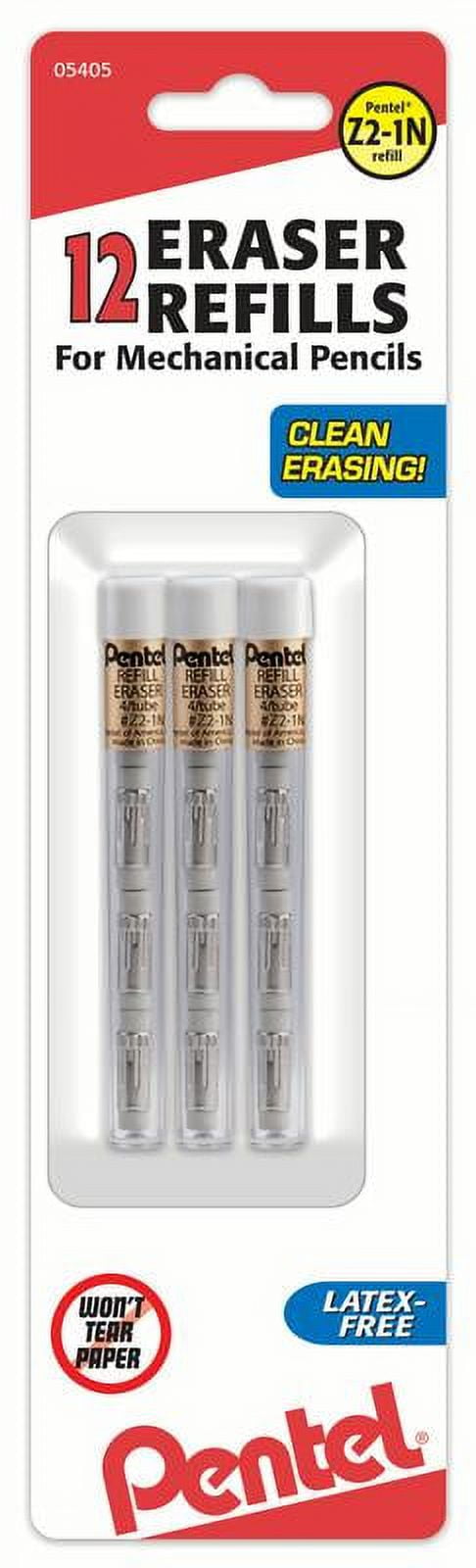 Pentel Refill Eraser for PL, PW, P200, PG Pencils 4 pcs/Tube 3pk