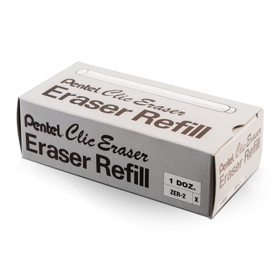 Pentel Refill Erasers For Clic Eraser, Contains 24 Erasers (ZER-2)