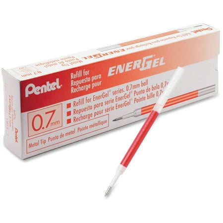 Pentel Refill Ink - For EnerGel Gel Pen, 0.7mm Metal Tip, Medium, Red Ink