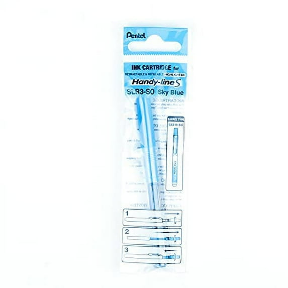 Pentel Refill for Handy-Line S Highlighter (SLR3), Choose Color and Quantity[Sky Blue,Dozen]