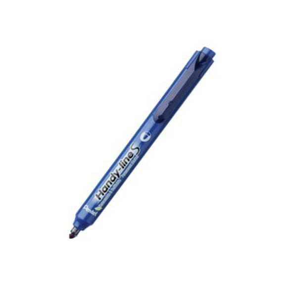 Pentel Retractable Handy-Line S-Permanent Markers, Fine Point, Blue 12-Count (NXS15-C)