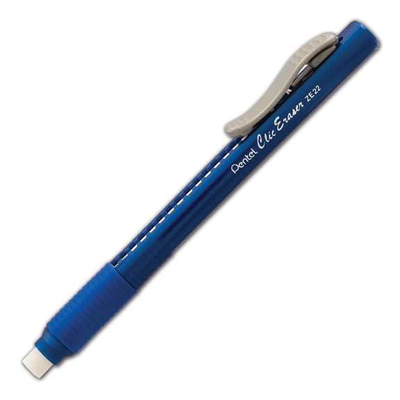 Pentel Retractable Pencil and Pen Eraser, Blue