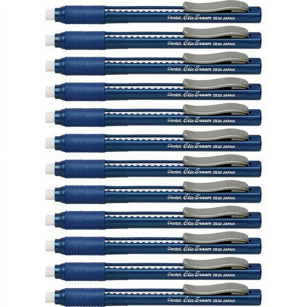 Pentel Rubber Grip Clic Eraser - Black - Black - Pen - Refillable - 12 / Box - Retractable, Latex-free Grip, Ghost Resistant, Pocket Clip Pentel Rubber Grip Clic Eraser - Black - Black - Pen - Refillable - 12 / Box - Retractable, Latex-free Grip, Ghost Resistant, Pocket Clip