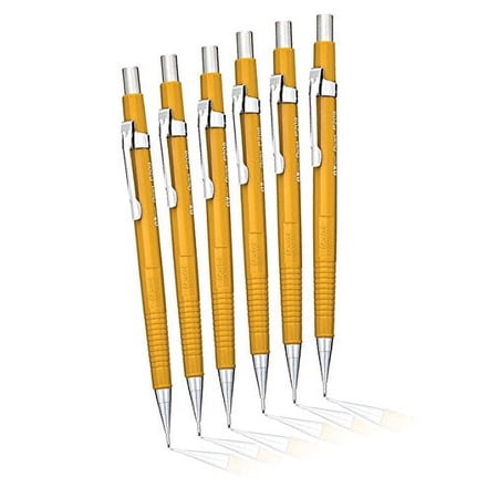 Pentel Sharp Automatic Drafting Pencil, 0.9mm, Yellow, Pack of 6