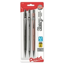Pentel Sharp Mechanical Pencil (0.7mm) Metallic Barrels, Assorted Colors (Z/MS/MK1), 3-Pk