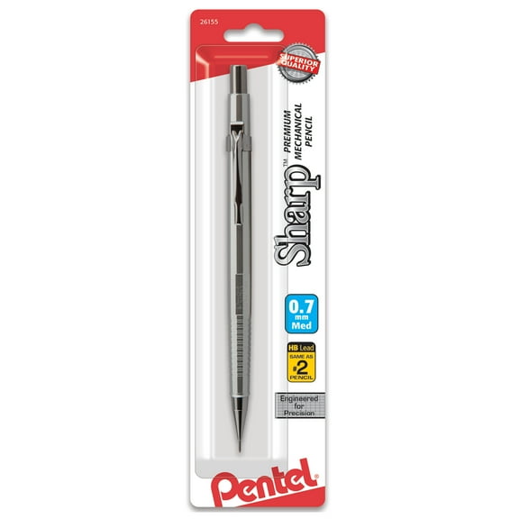 Pentel Sharp Mechanical Pencil, .7mm, Metallic Silver