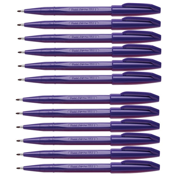 Pentel Sign Pen, Violet, Pack of 12