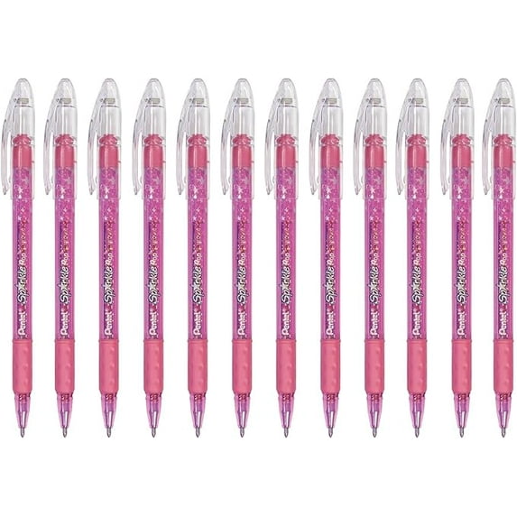 Pentel Sparkle Pop Metallic Gel Pen, (1.0mm) Bold Line, Pink - K91-DP
