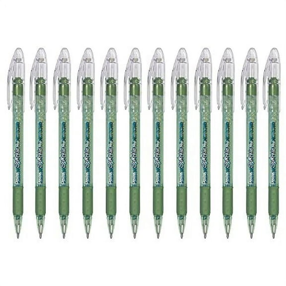 Pentel Sparkle Pop Metallic Gel Pen, (1.0mm) Bold Line, green/Blue Ink - K91-DD,Pack of 12