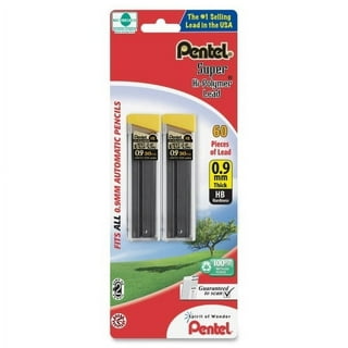 Pentel Super Hi-Polymer Leads - 0.9 mmBold Point - HB - Black - 180 / Box Pentel Super Hi-Polymer Leads - 0.9 mmBold Point - HB - Black - 180 / Box