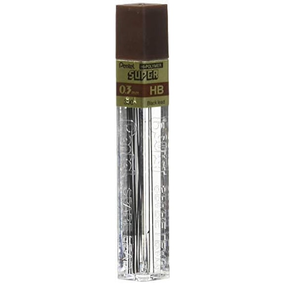 Pentel Super Hi-Polymer Lead 0.3Mm Hb (300-Hb),Black