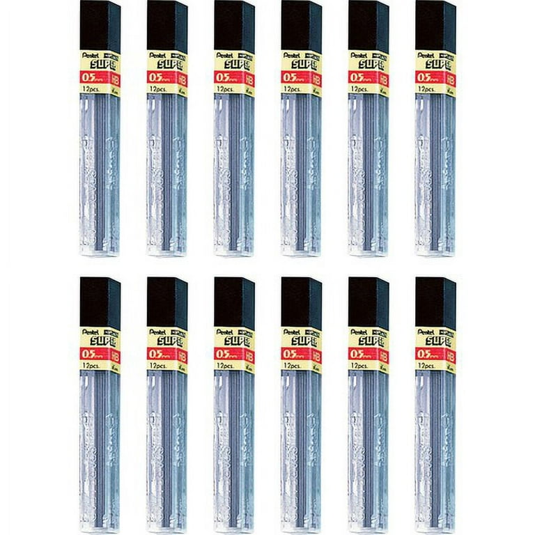Pentel Super Hi-Polymer Leads - 0.5 mmFine Point - HB - Black - 144 / Box Pentel Super Hi-Polymer Leads - 0.5 mmFine Point - HB - Black - 144 / Box