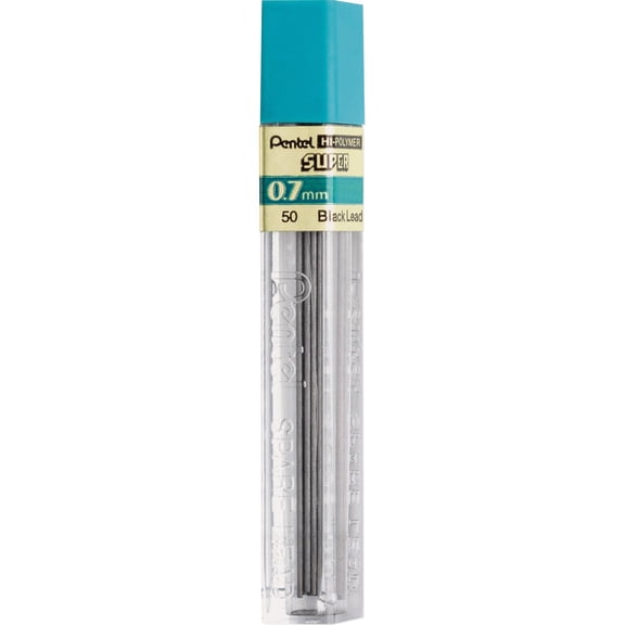 Pentel Super Hi-Polymer Leads, .7mm, 3H, 12/Pkg.