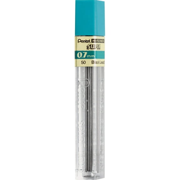 Pentel Super Hi-Polymer Leads, .7mm, 3H, 12/Pkg.