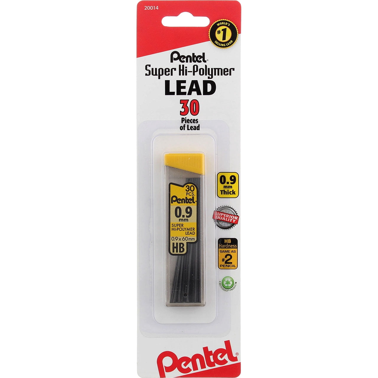 Recovery Polymer Pentel Super Hi-Polymer Refillable Lead (0.9mm Thick, HB), 30 pcs/Tube ...
