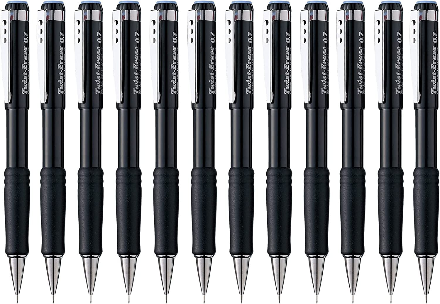 Pentel TwistErase III Mechanical Pencil, (0.7mm), Black Barrel, 12