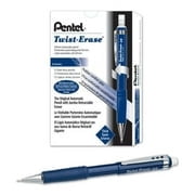 Pentel Twist-Erase III Mechanical Pencil (0.9mm) Blue Barrel, 12 Pack (QE519C)