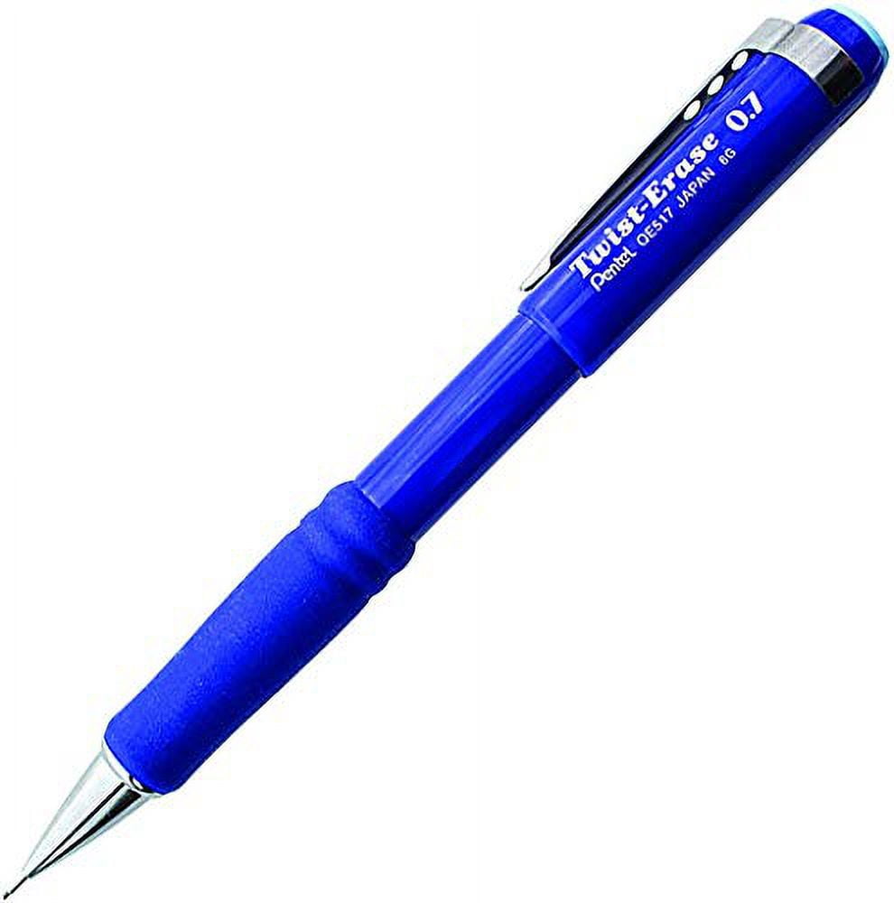Pentel Twist-Erase III Mechanical Pencil, 12 Pack, 0.7mm, Navy Blue Barrel (QE517C)