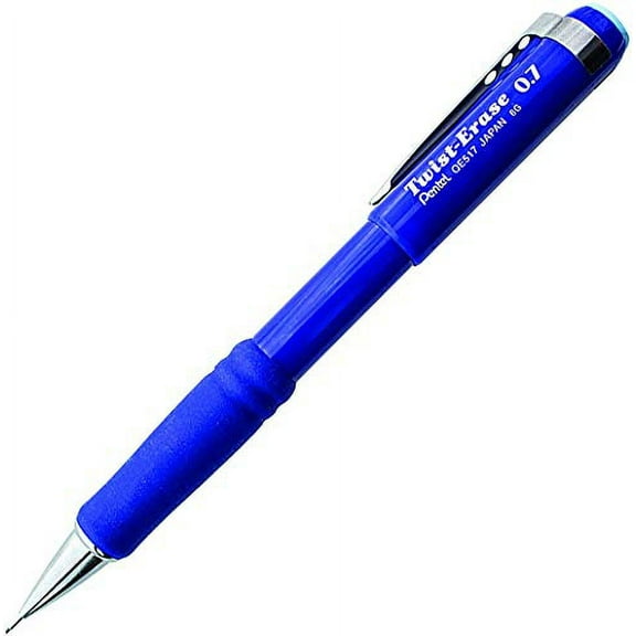 Pentel Twist-Erase III Mechanical Pencil, 12 Pack, 0.7mm, Navy Blue Barrel (QE517C)