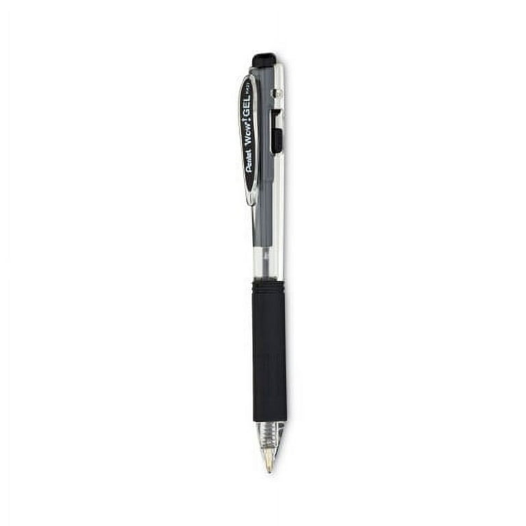 WOW! Gel Pen, Retractable, Medium 0.7 mm, Black Ink, Clear/Black Barrel, Dozen WOW! Gel Pen, Retractable, Medium 0.7 mm, Black Ink, Clear/Black Barrel, Dozen