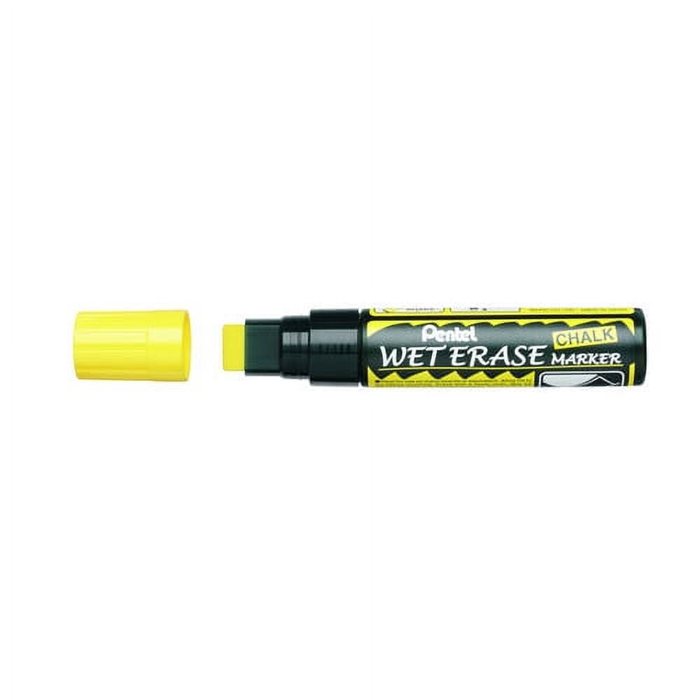 Pentel Wet Erase Chalk Markers Jumbo Point, Yellow