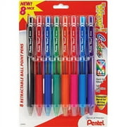 Pentel Wow! Colors Retractable Ball Point Pens Medium 8/Pkg-Assorted Colors