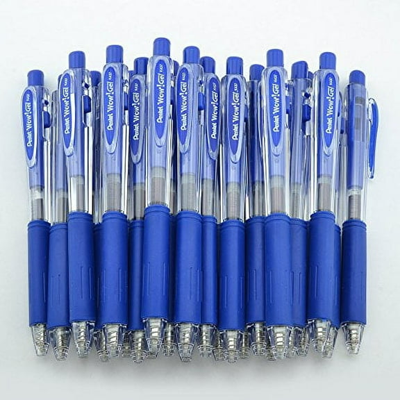 Pentel Wow! Retractable Liquid Gel Pens, Medium.7mm Metal Tip, Blue ink, 25 Pens