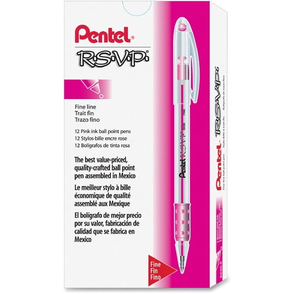 Pentel of America BK90-P R.S.V.P. Ballpoint Pen, Pink