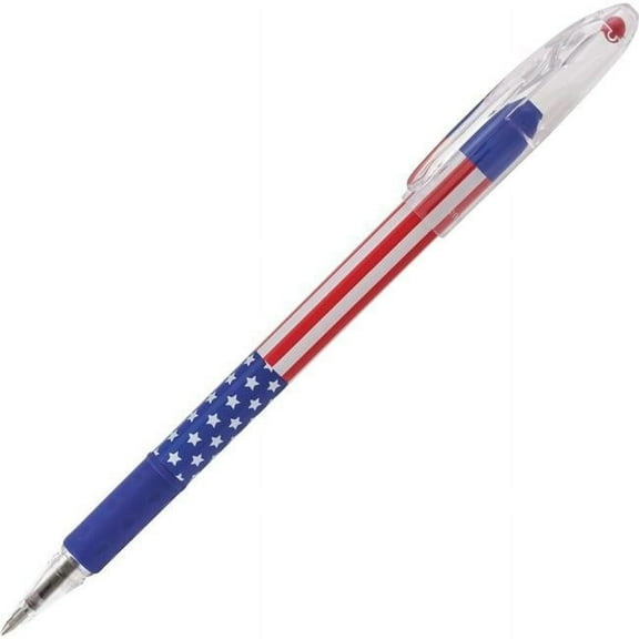Pentel of America BK90USAA Stars, Stripes Fine Pentel Stick Pen - Black