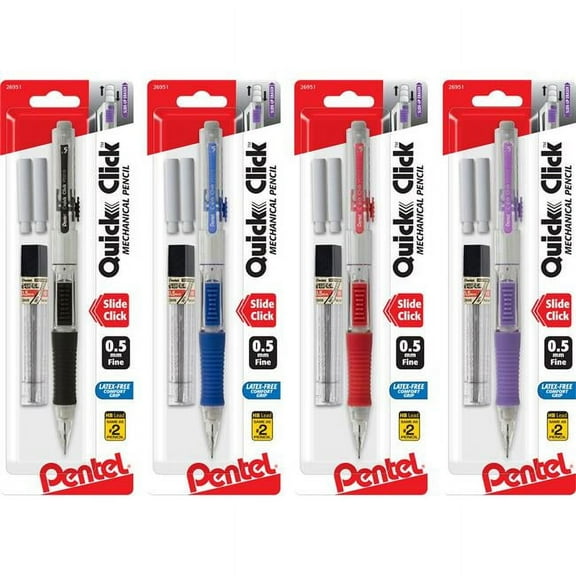 Pentel of America PD215LEBP Quick Click Mechanical with Lead Pencil, Asstorted Colors - 0.5 mm