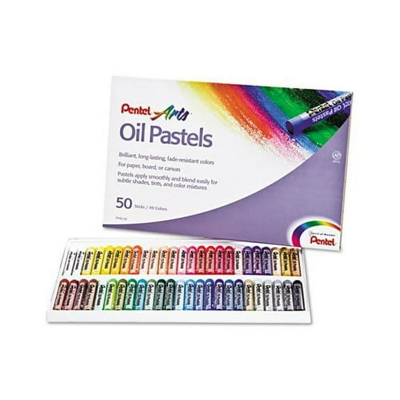 Pentel of America PENPHN50-3 Oil Pastels - 50 Count - Pack of 3