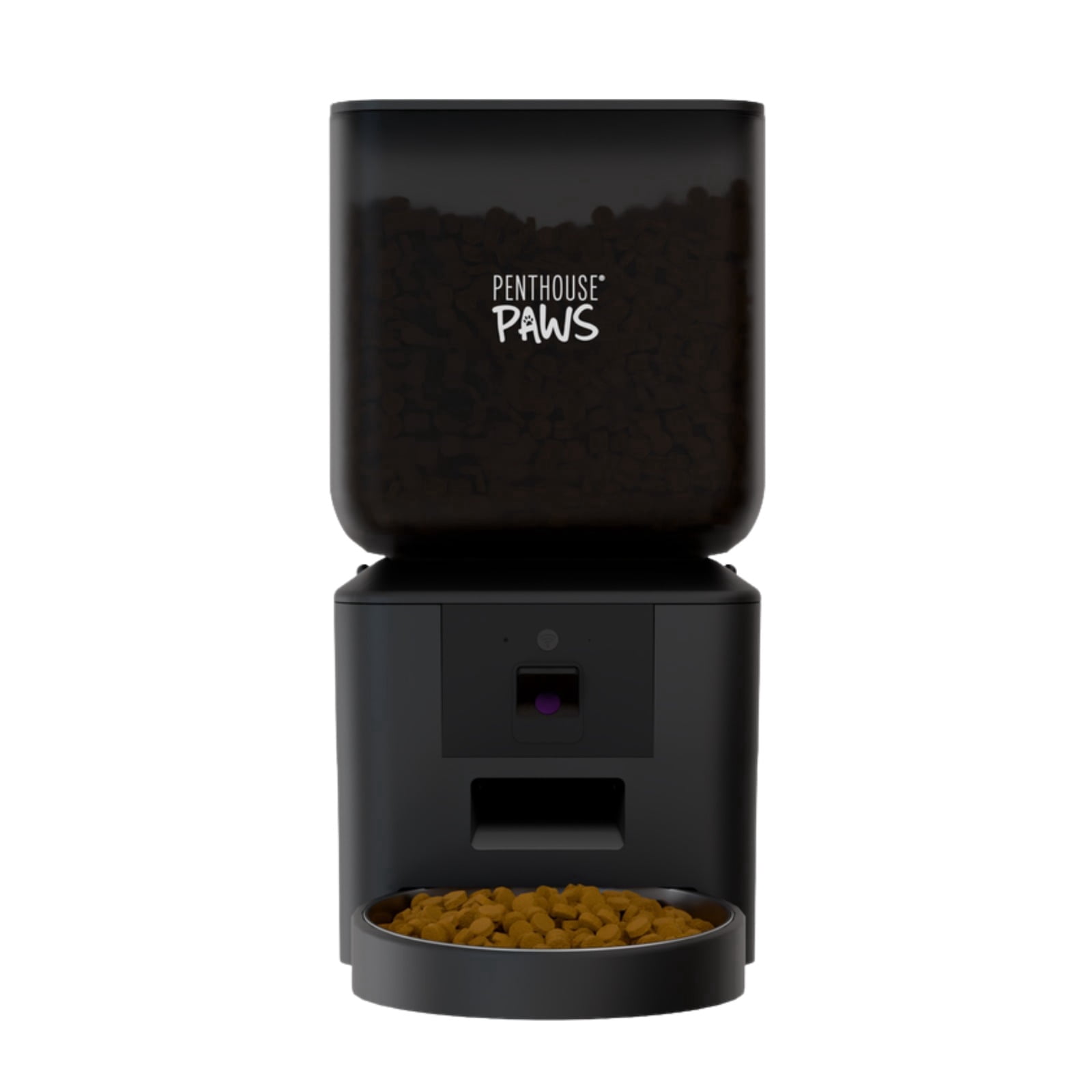 Penthouse Paws Smart Maxx HD Automatic Pet Food Feeder, 7L Capacity, 1080p Camera, WiFi App Control, 2-Way Audio, Anti-Jam Design, Backup Power, Stainless Steel Bowl, Black, for Cat & Dog