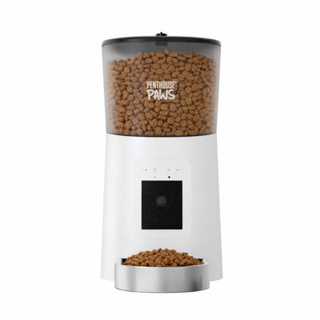 Penthouse Paws Automatic Pet Feeder for cats and dogs, 6 L capacity, HD camera, 2 way audio, white