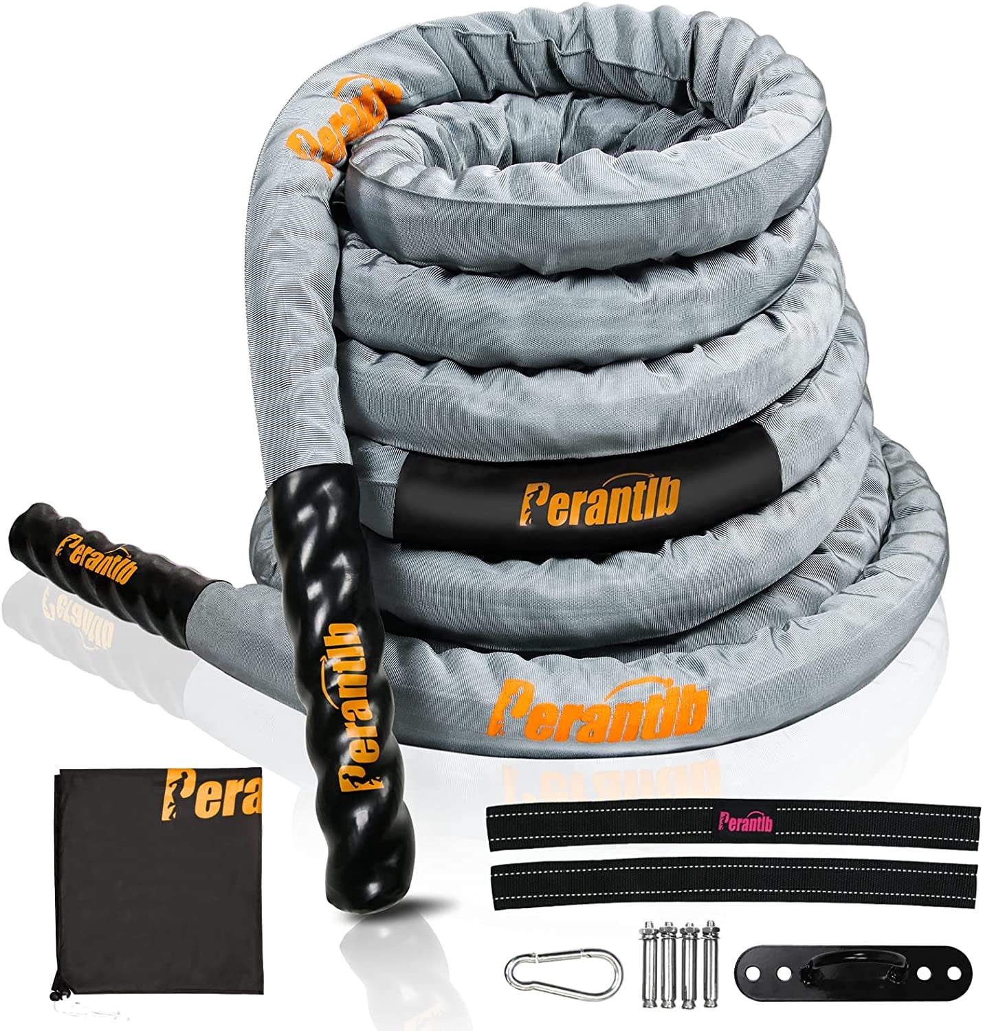 Pentlb Poly Battle Rope with Cloth Sleeve -1.25/1.5/2 Inch iameter 30 ...