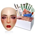 Penugo Makeup Mannequin Face Kit, Silicone Makeup Practice Full Face