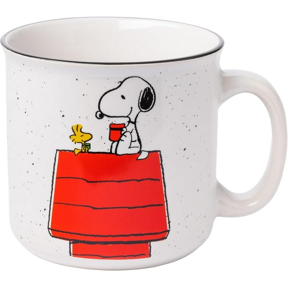 Penuts Snoopy nd Woodstock Get Cozy Cermic Cmper Mug, 20 Ounces