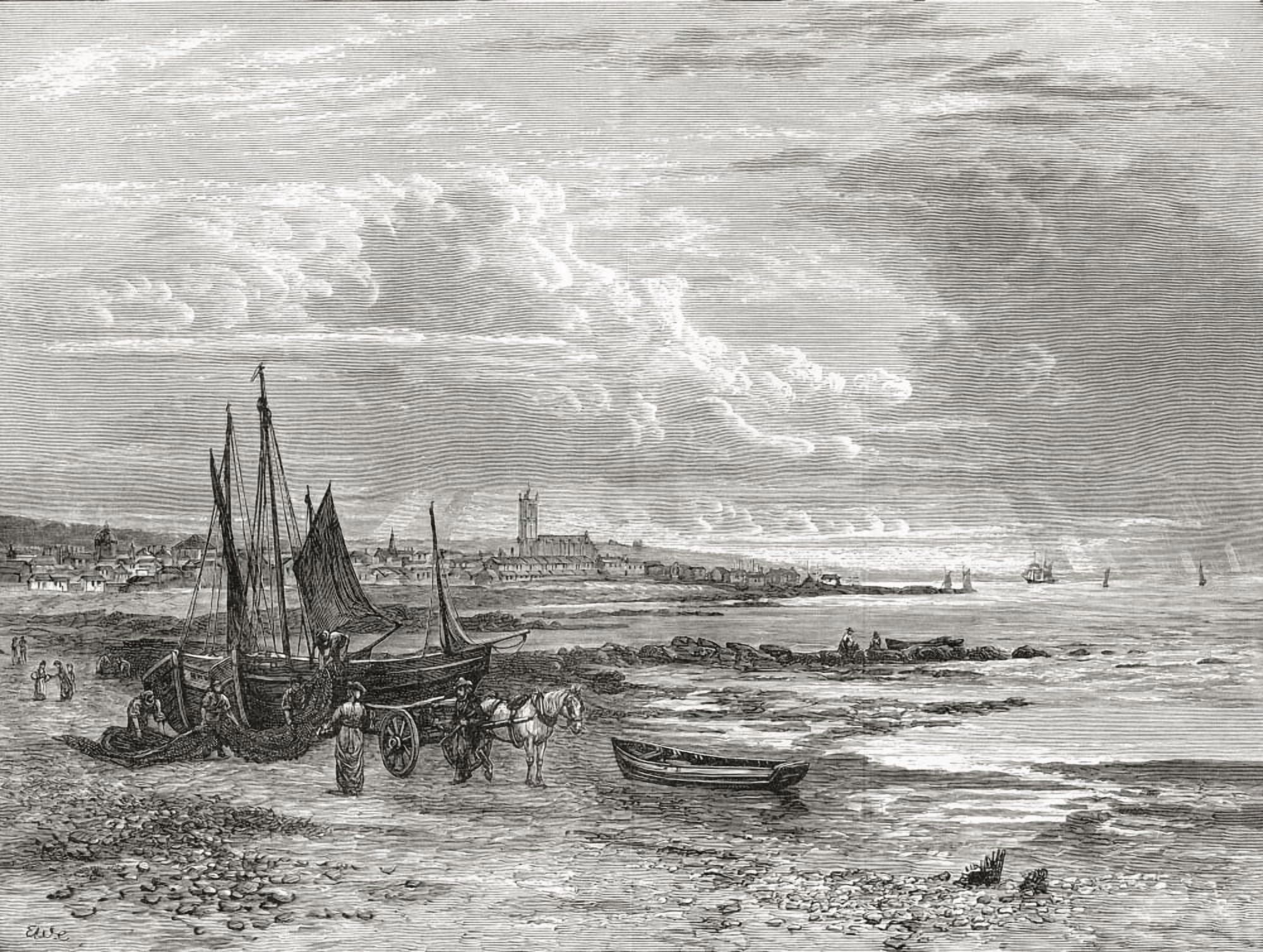 Penzance Cornwall England In The Late 19Th Century From Our Own Country Published 1898 Canvas Art - Ken Welsh Design Pics (32 x 24)