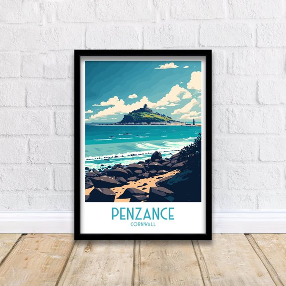 Penzance Cornwall Travel Coastal Art Print