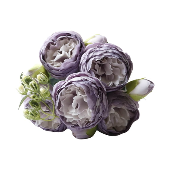 Peonies Artificial Flowers Bouquet of Flowers for Wedding Decor - 2-Pack Silk Peony Bouquets with 5 Heads Each