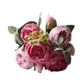 thumbnail image 1 of Peonies Artificial Flowers Bouquet of Flowers for Wedding Decor - 2-Pack Silk Peony Bouquets with 5 Heads Each, 1 of 7